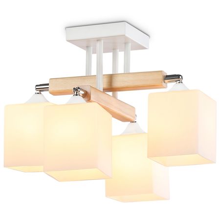 люстра потолочная AMBRELLA LIGHT Традиционный E27х4 40Вт белый хром запчасти для лазерной головки сменная линза 450нм 10вт 40вт 80вт