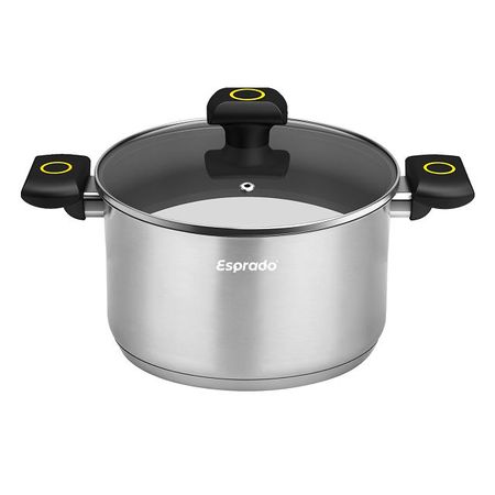 кастрюля ESPRADO Virola 2,3л 18см нерж.сталь стеклянная крышка индукция кастрюля esprado virola 5 4л 24см нерж   стеклянная крышка индукция