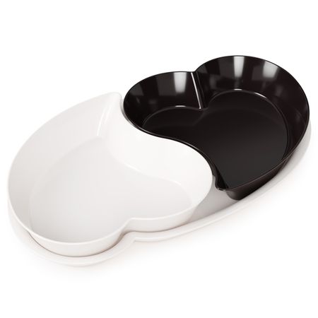 набор салатников Ромео и Джульетта 2шт 31,5х18,5х4,4см пластик белый, черный