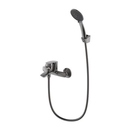 смеситель для ванны MILARDO Rora короткий латунь графит смеситель для ванны paini garda короткий латунь