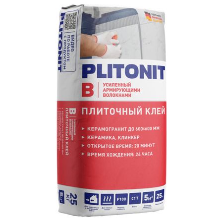 клей плиточный PLITONIT В усиленный 25кг клей плиточный knauf flex 25кг