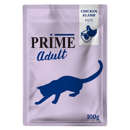 корм для кошек PRIME Adult паштет из курицы и ягненка пауч 100г фигурки курицы и петуха moonbiffy