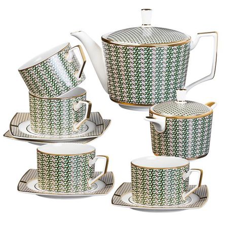 набор чайный ESPRADO Eterna Plain 4/10 220мл костяной фарфор, золото plain studio клипсы plain dot earrings