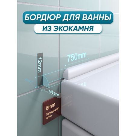 бордюр акриловый для ванны BNV ПШ12 75см универсальный белый скоба крепежная sc 8 12мм белый 25шт