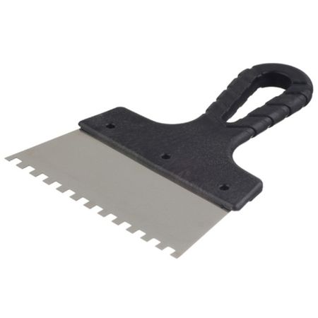 шпатель зубчатый JETTOOLS нержавеющая сталь 150мм зуб 4х4мм, арт.202-150/4К шпатель зубчатый антикор покрытие 150мм зуб 6х6мм арт 6299