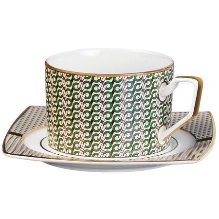 чашка с блюдцем ESPRADO Eterna Plain 220мл костяной фарфор, золото plain studio клипсы plain dot earrings