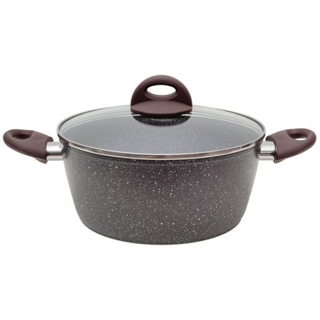 кастрюля MOULIN VILLA Brownstone 2,2л 20см антипр.покр. кован.алюм. стеклянная крышка индукция