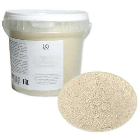 Глина для лица LOOKAREA Глина косметическая глина белая народные рецепты для лица тела и волос омолаживающая 155мл