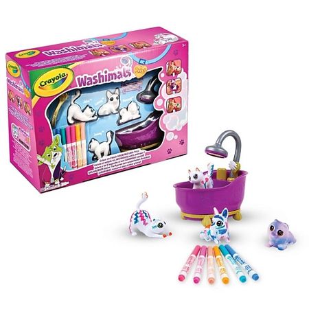 Игровой набор CRAYOLA Набор Washimals New Bath: фигурки для раскрашивания, смываемые фломастеры, ванночка фигурки лебедя moonbiffy