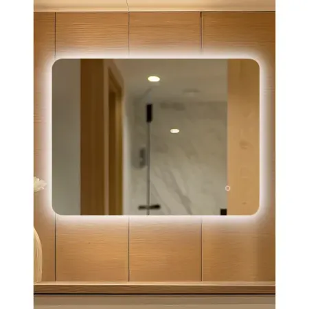 Зеркало в ванную комнату Сингапур Лайт 100x80 см с подсветкой сенсорный диммер touch led dimmer 12 24в