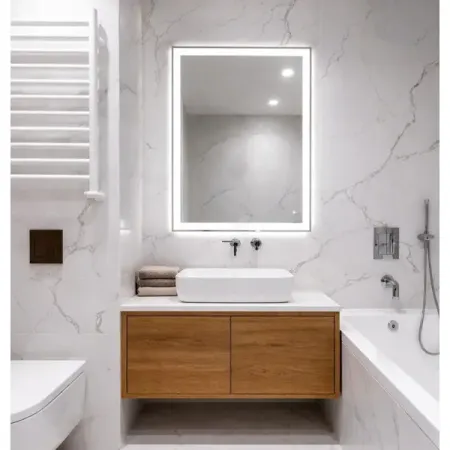 Зеркало в ванную комнату Бостон Лайт 100x80 см с подсветкой