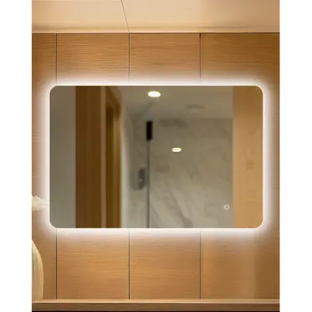 Зеркало в ванную комнату Сингапур Лайт 120x80 см с подсветкой сенсорный диммер touch led dimmer 12 24в