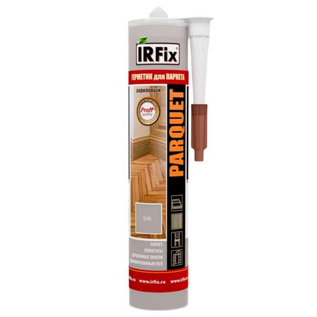 герметик акриловый IRFIX Parquet для паркета 310мл бук, арт. 20021 герметик битумный makrofix р 808 310мл арт 9013