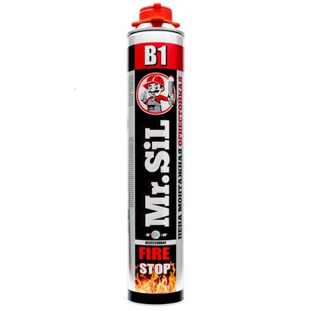 пена монтажная MR.SIL B1 профессиональная огнеупорная 750мл, арт. 11005