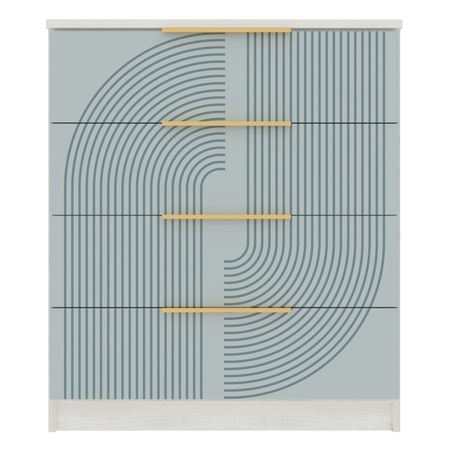 комод 4 ящика Орион 934x800x440мм МДФ/ЛДСП шарли бриз/дуб харбор белый комод мальта 6 ящиков 1603x764x480мм белый лдсп