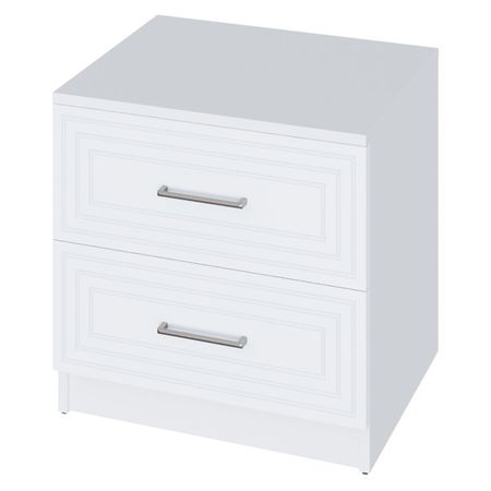 тумба 2 ящика Trisha Base 511x400x400мм МДФ/ЛДСП белый мат/белый шагрень