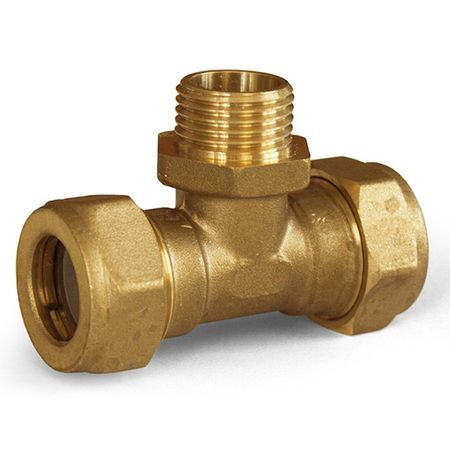 тройник переходной STAHLMANN (M) 15х1/2х15  НР соединение 2 гофр труб 15А с 1/2