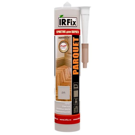 герметик акриловый IRFIX Parquet для паркета 310мл дуб, арт. 20023 герметик битумный makrofix р 808 310мл арт 9013