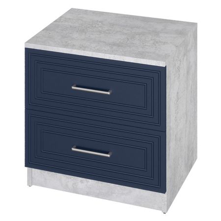 тумба 2 ящика Trisha Base 511x400x400мм МДФ/ЛДСП глубокий синий/цемент светлыйкомод 2 двертумба 2 ящ направляющие шариковые 45х400мм с доводчиком