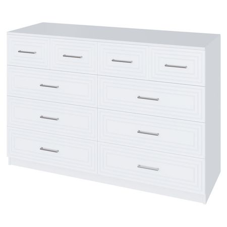комод 10 ящиков Trisha Base 934x1400x440мм МДФ/ЛДСП белый мат/белый шагрень комод мальта 6 ящиков 1603x764x480мм белый лдсп