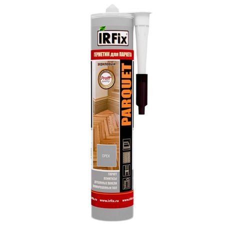 герметик акриловый IRFIX Parquet для паркета 310мл орех, арт. 20026 герметик битумный makrofix р 808 310мл арт 9013