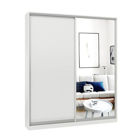 шкаф-купе 2-х дверный СТАРТ Base 2200x1800x450мм ЛДСП/зеркало белый шагрень/серебро матовое 1883 гавайская посеребренная монета для путешествий коллекция памятных монет зеркало для монет копия 30 мм