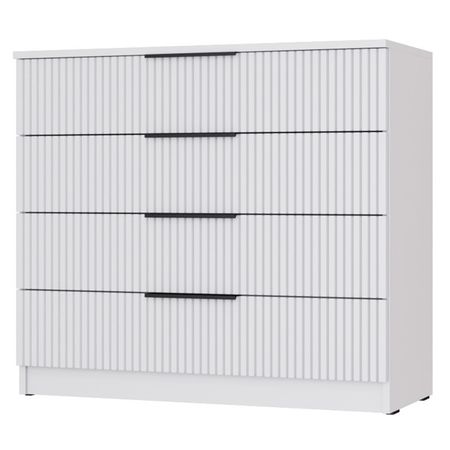 комод 4 ящика Катрин 804х902х395мм МДФ/ЛДСП серый фактур/светло-серый шагрень