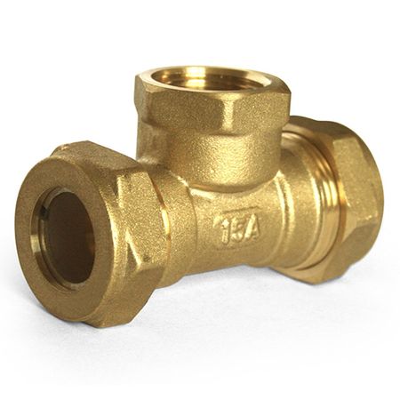 тройник переходной STAHLMANN (F) 15х1/2х15 ВР для соединения 2 гофр труб 15А с 1/2