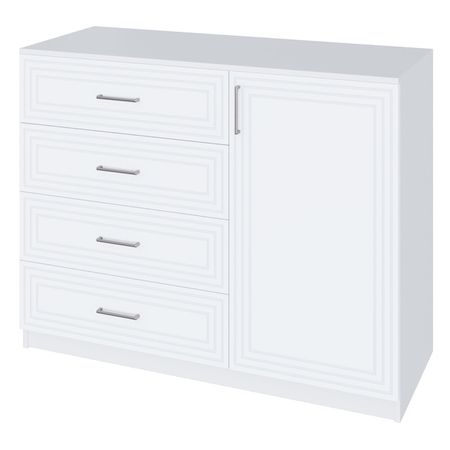 комод 1 дверь 4 ящика Trisha Base 934x1200x440мм МДФ/ЛДСП белый мат/белый шагрень комод мальта 6 ящиков 1603x764x480мм белый лдсп