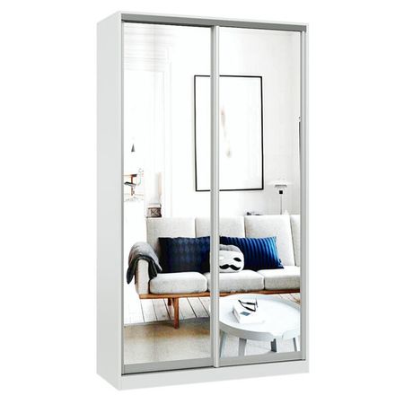 шкаф-купе 2-х дверный СТАРТ Base 2200x1200x600мм зеркало белый шагрень/серебро матовое 1883 гавайская посеребренная монета для путешествий коллекция памятных монет зеркало для монет копия 30 мм