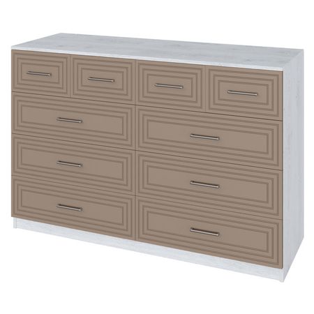 комод 10 ящиков Trisha Base 934x1400x440мм МДФ/ЛДСП латте фактур/дуб харбор керамические ручки для ящиков kungsphan рыбки
