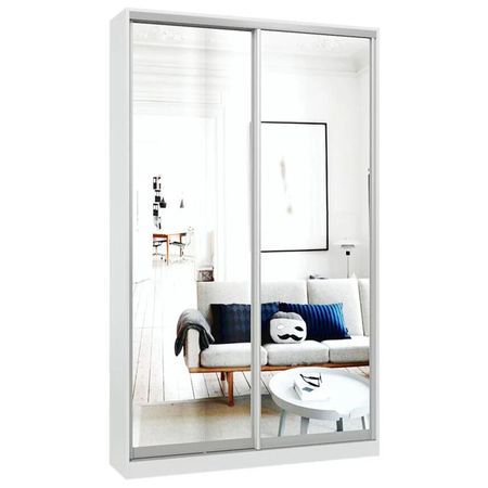 шкаф-купе 2-х дверный СТАРТ Base 2400x1400x450мм зеркало белый шагрень/серебро матовое 1883 гавайская посеребренная монета для путешествий коллекция памятных монет зеркало для монет копия 30 мм