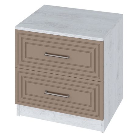 тумба 2 ящика Trisha Base 511x400x400мм МДФ/ЛДСП латте фактур/дуб харбор