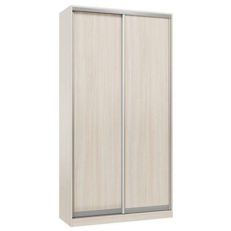 шкаф-купе 2-х дверный СТАРТ Base 2400х1200х600мм ЛДСП ясень шимо светлый/серебро матовое щит мебельный 2700х300х16мм ясень шимо светлый