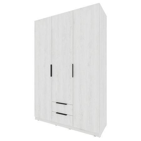шкаф 3 двери 2 ящика Катрин 2000x1352x509мм ЛДСП дуб харбор белый