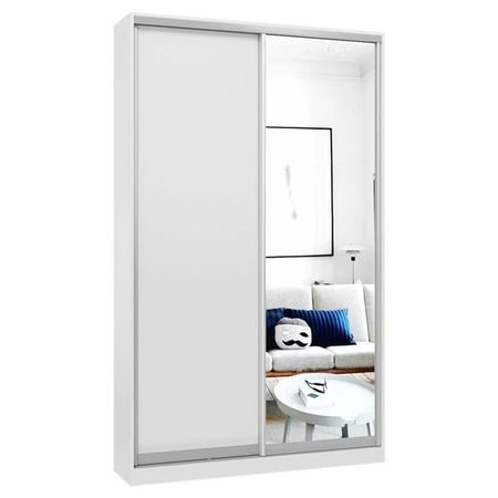 шкаф-купе 2-х дверный СТАРТ Base 2400x1400x450мм ЛДСП/зеркало белый шагрень/серебро матовое 1883 гавайская посеребренная монета для путешествий коллекция памятных монет зеркало для монет копия 30 мм