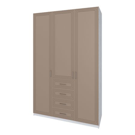 шкаф 3 двери 4 ящика Trisha Base 2328x1468x550мм МДФ/ЛДСП латте фактур/дуб харбор