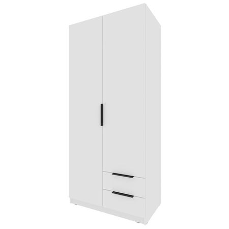 шкаф 2 двери 2 ящика Катрин 2000x902x509мм ЛДСП белый шагрень