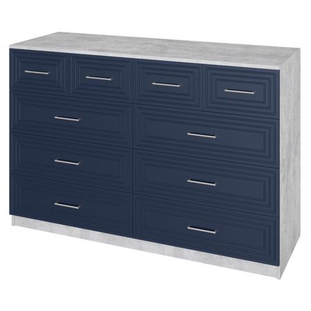 комод 10 ящиков Trisha Base 934x1400x440мм МДФ/ЛДСП глубокий синий/цемент светлый керамические ручки для ящиков kungsphan рыбки