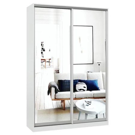 шкаф-купе 2-х дверный СТАРТ Base 2200x1400x600мм зеркало белый шагрень/серебро матовое 1883 гавайская посеребренная монета для путешествий коллекция памятных монет зеркало для монет копия 30 мм