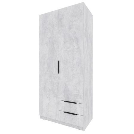шкаф 2 двери 2 ящика Катрин 2000x902x509мм ЛДСП цемент светлый