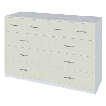 комод 10 ящиков Trisha Base 934x1400x440мм МДФ/ЛДСП панакота фактур/дуб харбор керамические ручки для ящиков kungsphan рыбки