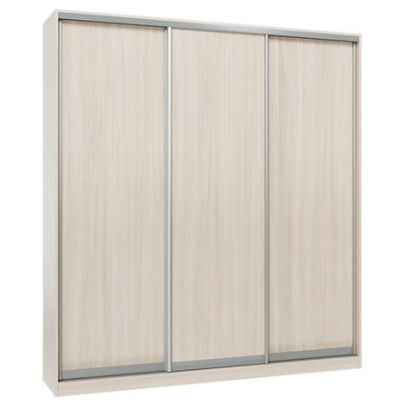 шкаф-купе 3-х дверный СТАРТ Base 2400х2100х600мм ЛДСП ясень шимо светлый/серебро матовое щит мебельный 2700х300х16мм ясень шимо светлый