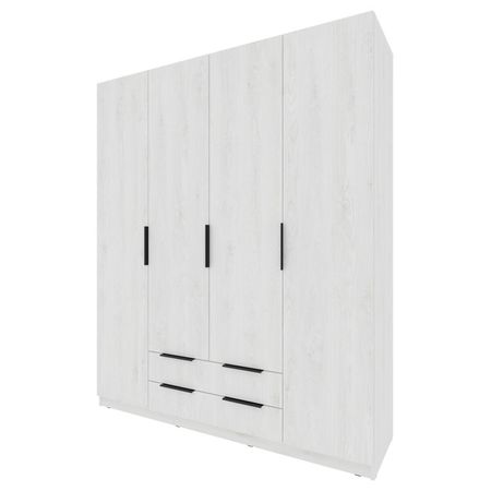 шкаф 4 двери 2 ящика Катрин 2000x1802x509мм ЛДСП дуб харбор белый