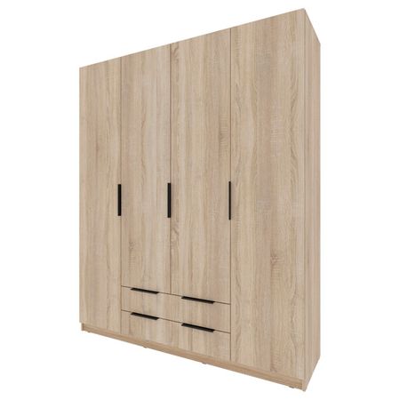 шкаф 4 двери 2 ящика Катрин 2000x1802x509мм ЛДСП дуб сонома