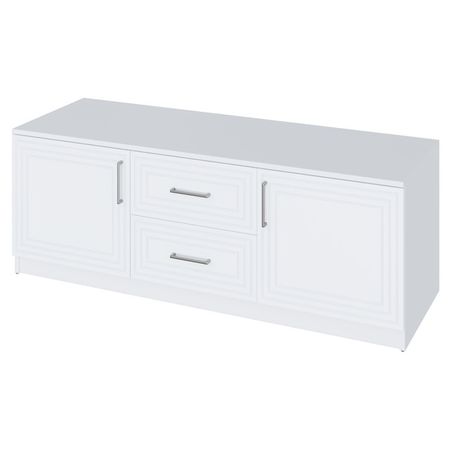 тумба 2 двери 2 ящика Trisha Base 511x1400x400мм МДФ/ЛДСП белый мат/белый шагрень