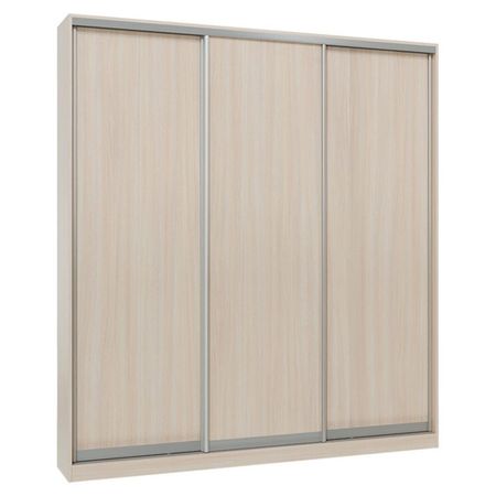 шкаф-купе 3-х дверный СТАРТ Base 2400х2100х450мм ЛДСП/зеркало ясень шимо светлый/серебро матовое щит мебельный 2700х300х16мм ясень шимо светлый