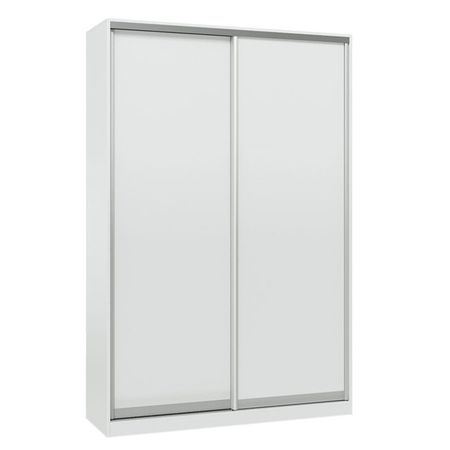 шкаф-купе 2-х дверный СТАРТ Base 2200x1400x600мм ЛДСП белый шагрень/серебро матовое