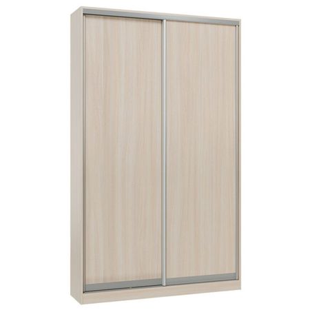 шкаф-купе 2-х дверный СТАРТ Base 2400х1400х450мм ЛДСП ясень шимо светлый/серебро матовое щит мебельный 2700х300х16мм ясень шимо светлый