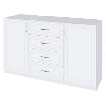 комод 2 двери 4 ящика Trisha Base 934x1600x440мм МДФ/ЛДСП белый мат/белый шагрень комод мальта 6 ящиков 1603x764x480мм белый лдсп